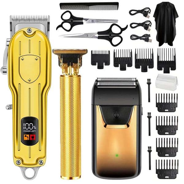 Luxury Professional Clippers/Hair Trimmer/Beard Shaver For Men - Cordless Barber Clipper Hair Cutting Haircut Grooming Kit 260129 maquillaje Free Shipping