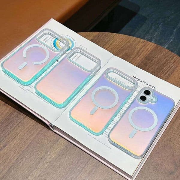 Original for Iphone Max laser matte phone case sunshine set sky 17 Pro magnetic cover 17Air gradient color change. H260131