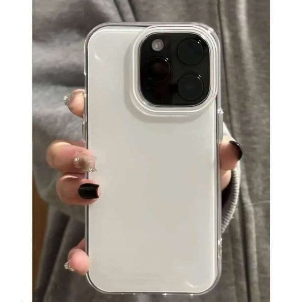 Advanced Minimalist White Large Hole IMD Luxury Phone Case For iPhone 17 AIR 16 15 14 13 12 11 Pro Max Y2K Clear Black Cover H260131
