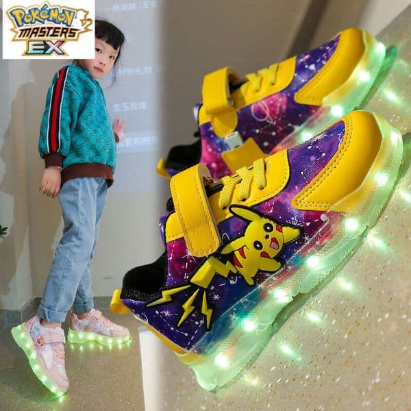 2022 Spring Autumn New Sports Lighted Boys and Girls Children's Cartoon Elsa Casual Baby Shoes L260131