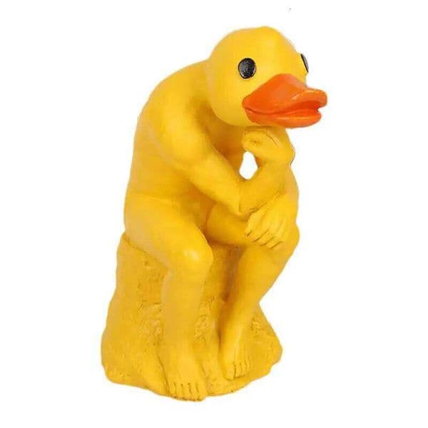 Thinking Statue Yard Funny Animal Decorations Statues For Garden Decoration Resin Duck Figures 26H0131
