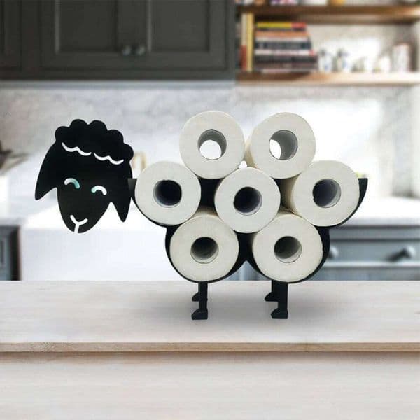 Metal Sheep Wall Mounted Free Standing Roll Holder Hold Up To 7 Rolls Toilet Paper Stand Shelf 26W0131
