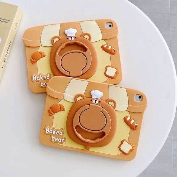 For IPad Air Mini 2 3 4 5 6 10.9 Pro 11 10 9 8 7th Generation Child Cartoon Chef Rilakkuma Silicone Tablet Protective Case H260131