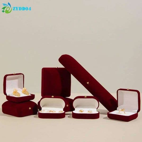 1PCS Flocking Gold Buckle Jewelry Pendant Ring Necklace Earring Display Storage Luxury Feelings Packaging Box 26W0131