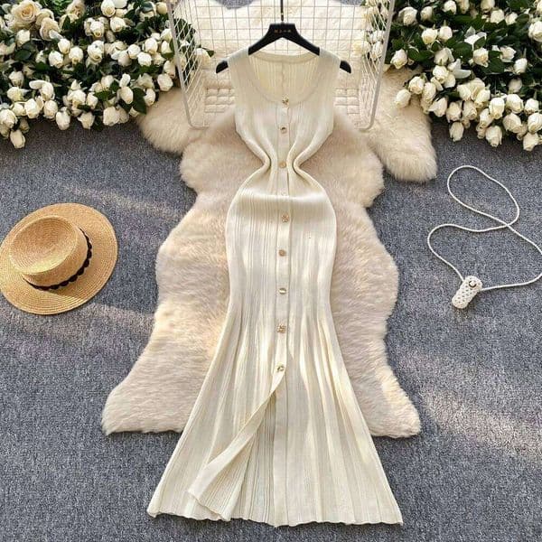 YuooMuoo Brand Fashion Luxury Single-breasted Maxi Women Sleeveless Wrap Hip Bodycon Summer Dress Elegant Party Vestidos XJ260131