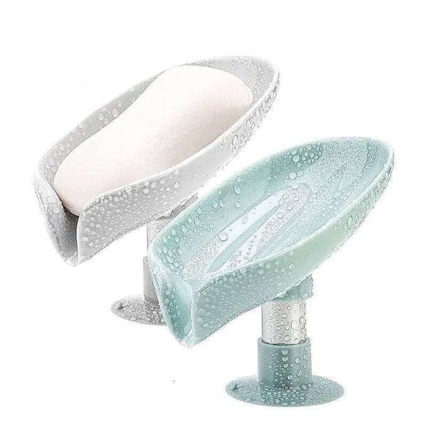 Leaf Shape Drain Box Shower Soap Holder sponge Tray Creative Sucker Bathroom Storage 26H0131