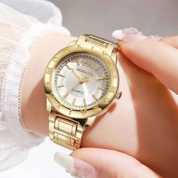 Rhinestone Women es Fashion Stainless Steel Strap Wrist For Ladies Clock Reloj Mujer H260228