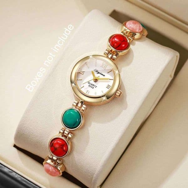 Color Random 1/2PCS Elegant Beads Strap Women es Fashion Ladies Roma Dial Quartz Wrist Without Box H260228 thumbnail 2