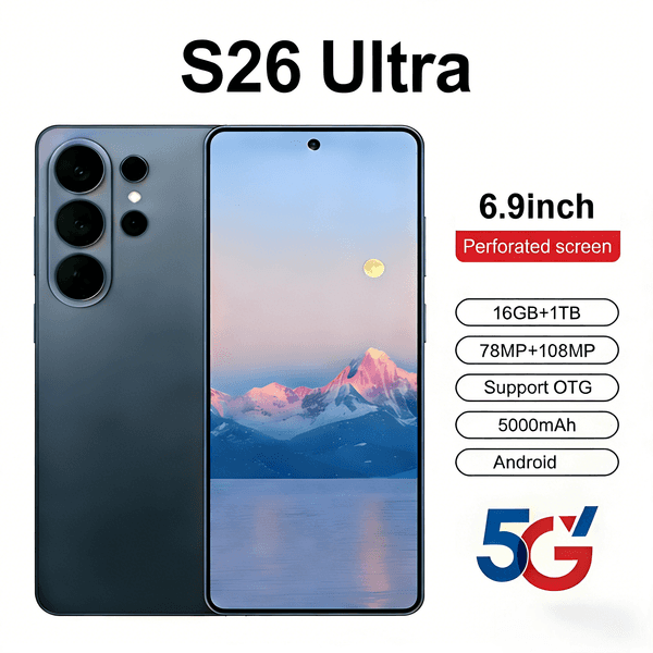 S26 Ultra mobile phone 5G Touch Screen Smartphone Camera Phone HD Display Face Recognition 256GB 2TB