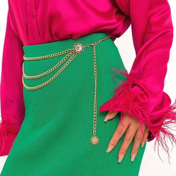 Vintage Sexy Metal for Women Gold Silver Color Exquisite Multilayer High Waist Belt Female Body Chain Jewelry H260228