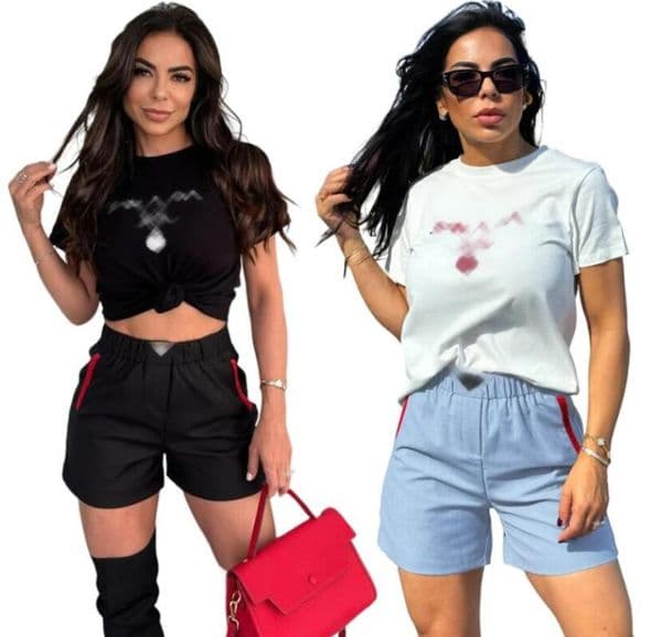 Designer Womens Short Suit Luxury T-shirt+Shorts 2 Piece Sets Fashion Casual Soft Jogging Tracksuit Trend Outfits Clothing