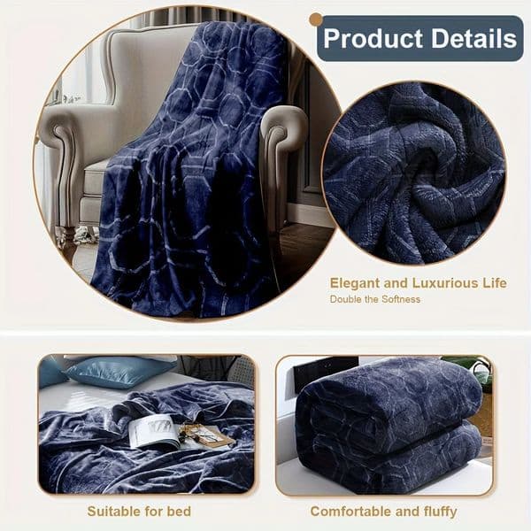 ious Blue Flannel Throw Blanket - Ultra-Soft Cozy Winter Bedroom Couch CoverGood For Sleep1KGLARGE BLANKET 260202