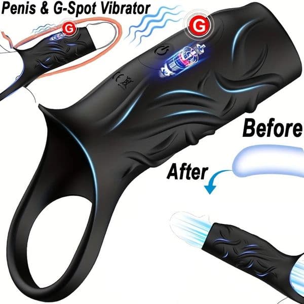 Vibrating Penis Sleeve Cock Ring Penis Extender for G Spot Clitoris Vibrator Stimulation Adult Sex Toy for Men Delay Ejaculation 260208