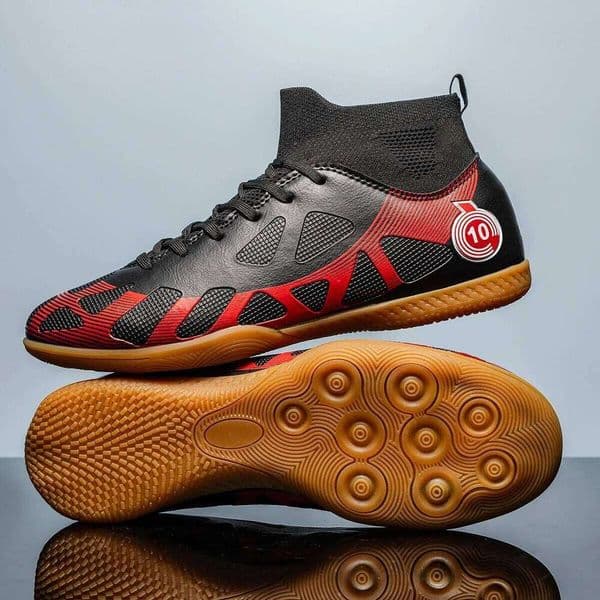 Brand new high-top indoor flat-soled football shoes, suitable both men and women for five-a-side training. futsal shoes
