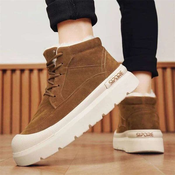 Men's New Winter High-top Warm Cotton Shoes, Fashionable Anti-slip and Wear-resistant Outdoor Snow Boots, Casual Sports Shoes