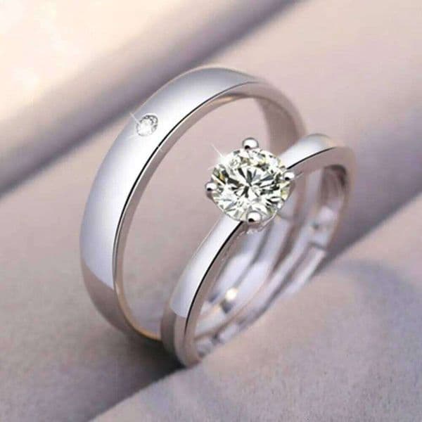 2pcs Heart Matching Couple Rings for Women Men r Forever Endless Wedding Valentine's Day Dating Jewelry Gifts H2602228