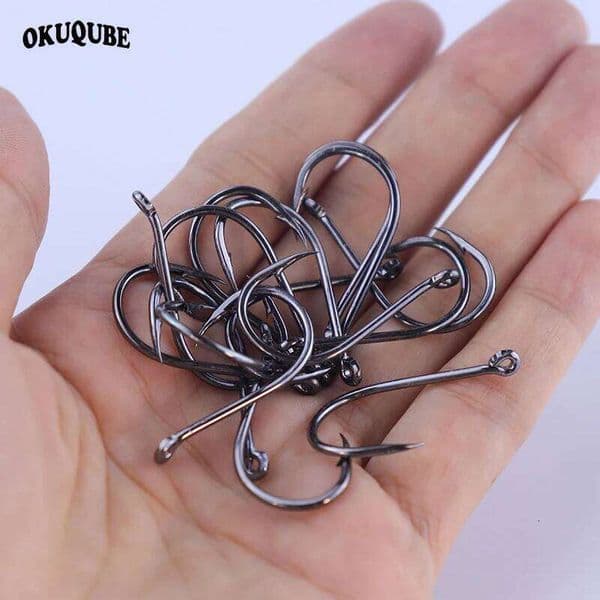 50pcs/lot Coating High Carbon Stainless Steel Barbed Sharped Circle Fish Hooks For Fishing Carp Bass Octopus Z260301