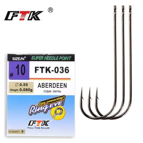 FTK Classic ABERDEEN Sea Fishing Hooks From Japan Ringed Eye High Carbon Steel 5-9Pcs/Pack Size 1-10# 1/0-4/0# Needle Point Z260301