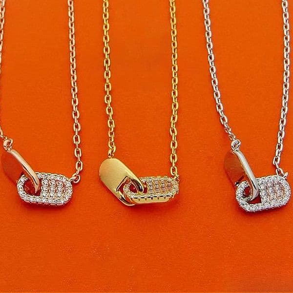 silver necklace designer necklace for woman gold chain diamond fashion classic necklace ladies chains girls valentine day mother day jewelry