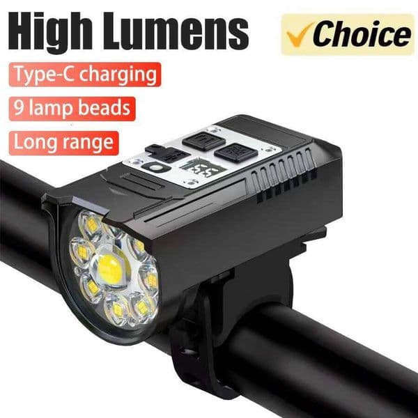 9 LED High Lumens Bicycle Light USB rechargeable Zoomable Bike Headlight Flashlight Road Cycling waterproof torch Night riding C260302