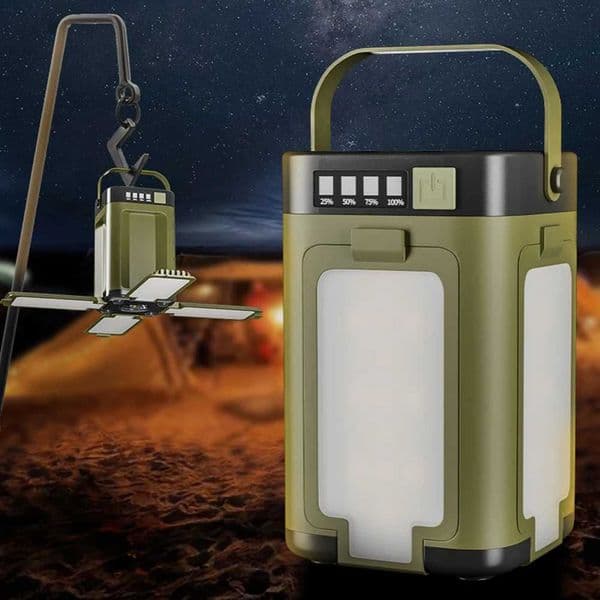 Rechargeable Lantern Power Bank Solar Camping Lantern Portable Flashlight LED Tent Light for Camping Hiking Fishing X260302