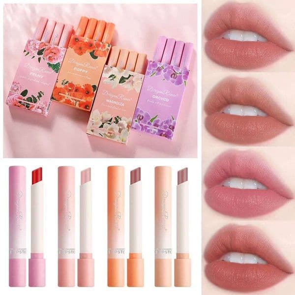 Hot Selling 4 Pack Matte Velvet Creative Cigarette Lipstick Set Not Easy To Fade Long Lasting Red Lip Tint Makeup H260302
