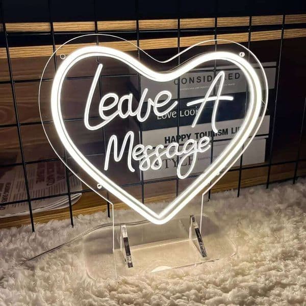 Leave A Message Neon Sign LED neon Lights For Wedding Coffee Bar Party Birthday Gifts Room Wall Decoration Night Light 26H0302