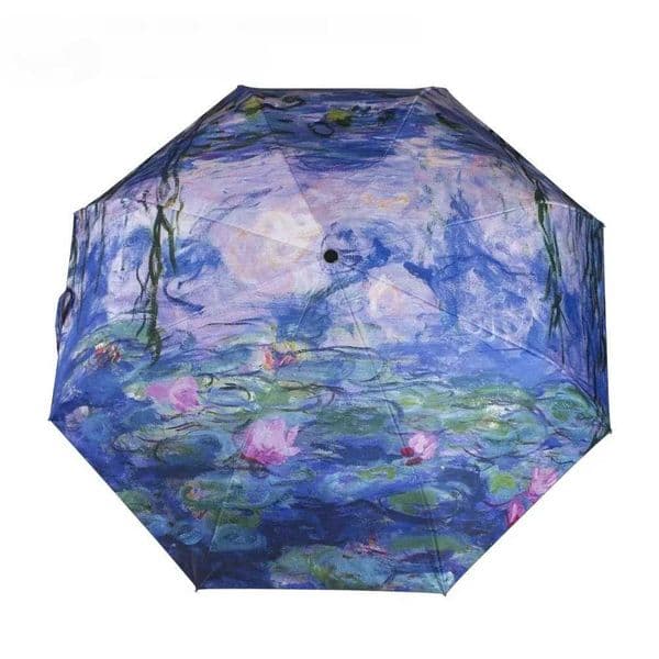 Automatic Umbrella Oil Painting Patterns Small Fresh Vinyl Umbrella Fashionable Portable Small Portable Umbrella For Women Kids S2632