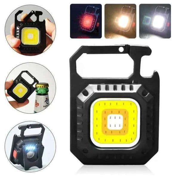 Multifunctional Mini LED Flashlight Keychain COB Work Lights Type-C Rechargeable Pocket Torch Outdoor Camping Emergency Lamp C260302