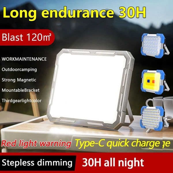 LED Camping Tent Light Rechargeable Searchlight High Power Outdoor Emergency Lighting Waterproof Portable Hanging Night Lamps X260302
