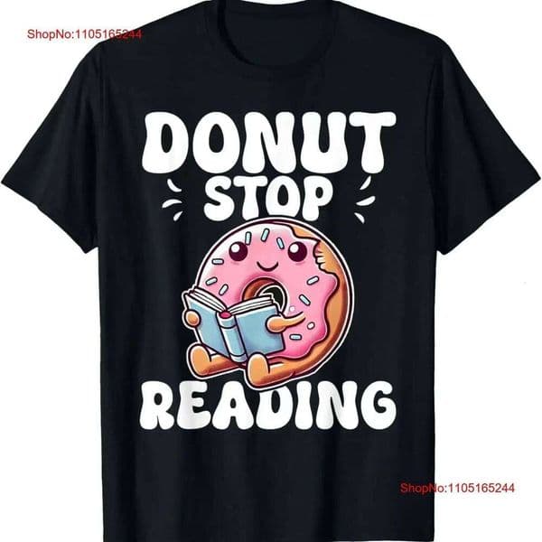 Donut Stop Reading Kawaii Teacher Preschool Kindergarten T Shirt vintage Washed Slightly homme Top For Everyday Wear fashion H260228