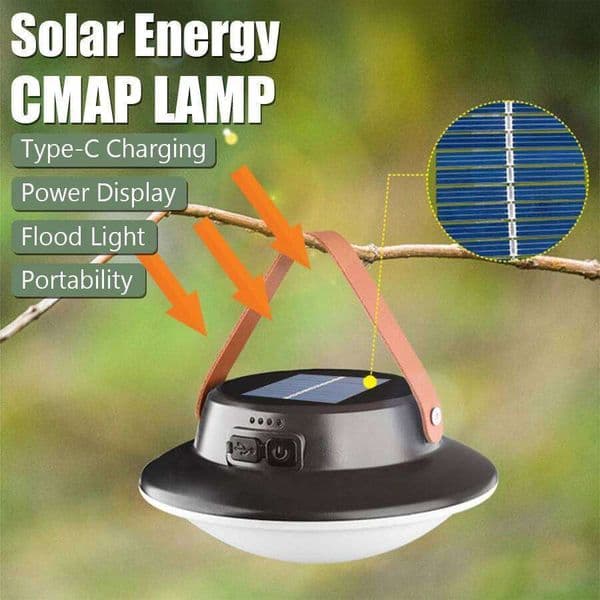 Portable Solar LED Camping Lantern Waterproof Emergency Light 3 Modes Hanging Tent Lamp Outdoor Hiking Rechargeable Flashlights C260302