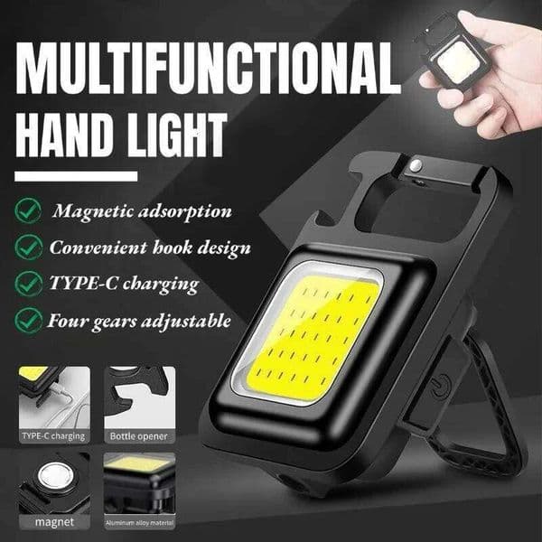 KDULIT Mini LED Keychain Flashlight COB Night Light Portable USB Charging Camping Lamps for Work Outdoor Hiking Fishing Lighting C260302