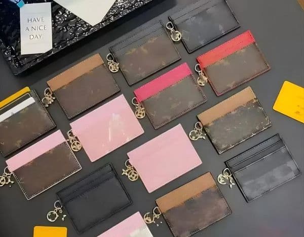 2026 Women card holder designer wallet cardholder designer purse women genuine Leather Womens men Purses Mens Key Ring Credit Coin Mini Wallet wholesale with box d1