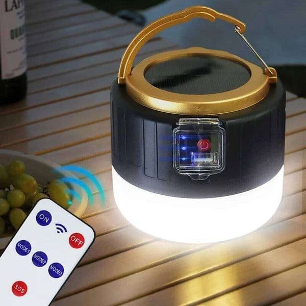Powerful Solar LED Camping Lamp Waterproof Portable Emergency Lights For BBQ Hiking USB Rechargeable Tent Lanterns C260302