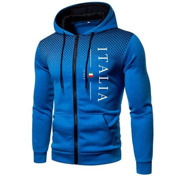 italy Fashion Mens Zipup Hoodies High Quality Hooded Long Sleeve Coat Autumn Winter Male Daily Casual Sporty Jacket 260302