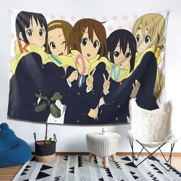 VIKAMA Light Sound Girl Y2K Style Character Anime Pattern Tapestry Japanese Campus Cute Room Decoration Home Decoration S260228