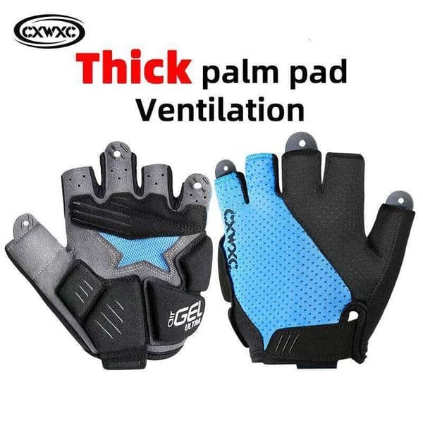 CXWXC MTB Bicycle Cycling Half Finger Gloves 6mm Thickened Palm Pad Shockproof & Non-Slip Stretch Fabric GEL Bike Short Mittens C260302