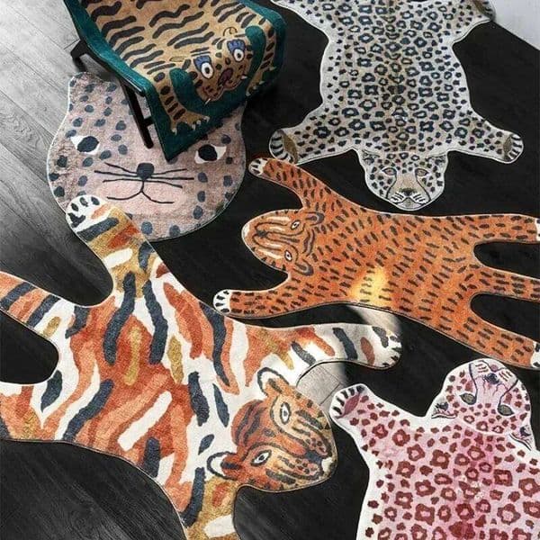 Carpet for Living Room Tiger Leopard Print Plush Bedroom Bedside Mats Home Decoration Cartoon Fluffy Rugs Tapis Tapete T260302