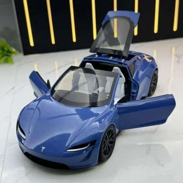 1:24 Scale Alloy Tesla Roadster Sport Model Diecast Metal Vehicles Convertible Car Toy Boy Gift Collective Home Decor 26Y0302