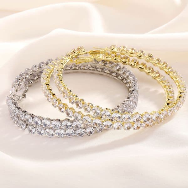 Hoop Huggie 3-8MM Big Hoop Earrings Gold Plated Eight Zirconia Charm Gold Plated Hoop Earring For Women Jewelry 230428