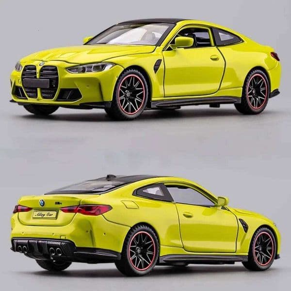 Scale 1:32 M4 X3M Toy Car Model Pull Back Music Light Doors Opened Miniature Vehicle Metal Diecast Models Kids Educational Gifts 26Y0302