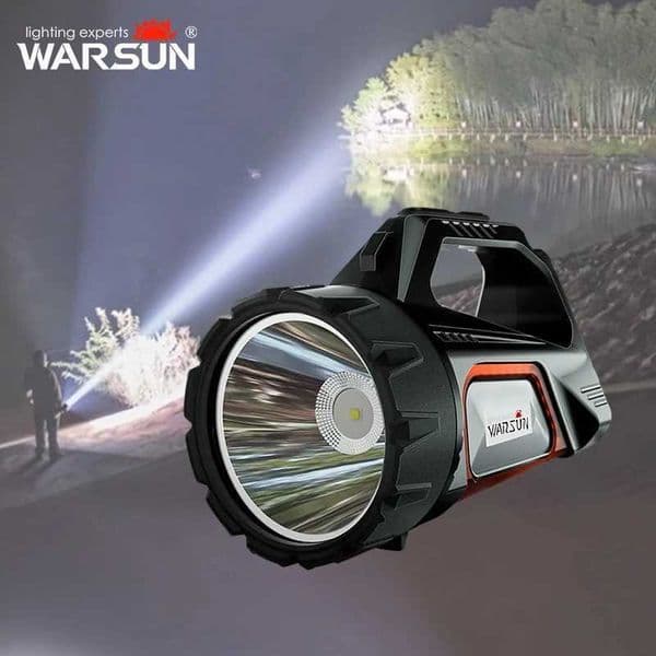 Warsun Solar Energy Searchlight Rechargeable Ultra Bright Camping Flashlights ABS Portable Powerful Lantern Torches For Hiking X260302