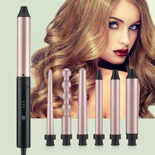 6 In 1 Professional Curling Iron Set Household Roller Curls Wet Dry Dual Use Electric Curler Hair Styling Tool H260302