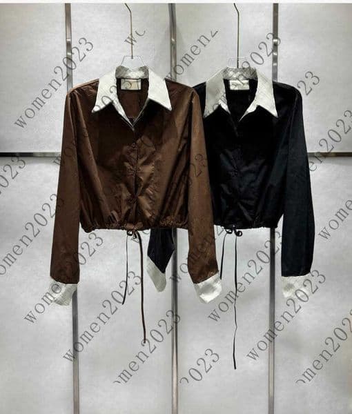 Designer womens shirt highend custom fabrics stitching longsleeve shirt fake two piece stitching design N004W03