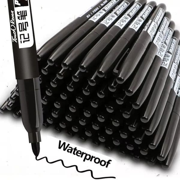 6 PCS Permanent Marker Pen Manga Drawing Markers Black Blue Red Waterproof Ink Sketch Pens Stationery Art School Supplies 260227BJ