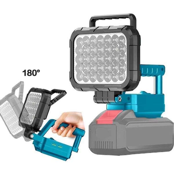 Double Handle 4800LM Li-ion Battery Work Light LED Flashlight For Makita Portable Flood Lamp Camping Lamps Outdoor Waterproof X260302