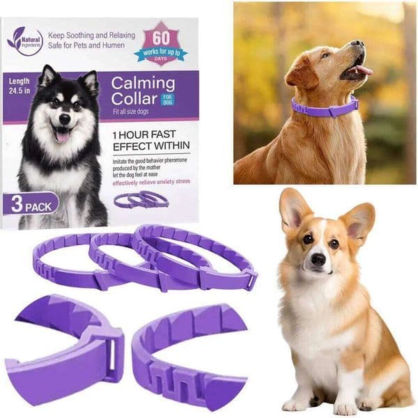 3/4 pcs Dogs Calming Pheromone Collars Pets Relieve Anxiety Adjustable Comfortable Collar For Puppy Kitten Large Dog Accessories 26Y0302
