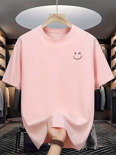 Summer mens 100 cotton casual loose fit large letter print round neck short sleeved Tshirt top High Street Unisex style 260302BJ