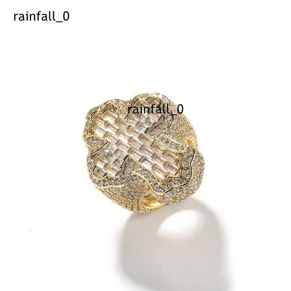 925 Solid Silver Mens Cross Ring Stylishly Crafted with Iced Out Baguette Moissanite Diamond HIP HOP Ring